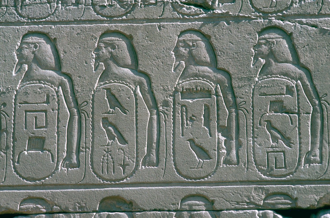 Reliefs showing cartouches of names of captive Near Eastern cities, Temple of Amun, Karnak, Egypt by Unbekannt