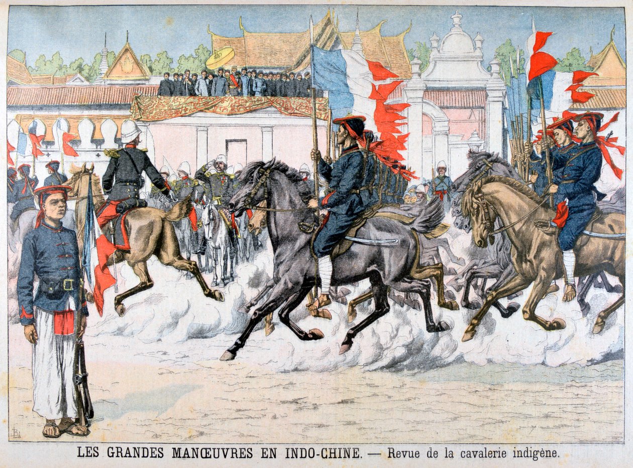 Review of the indigenous cavalry, French Indochina by Unbekannt
