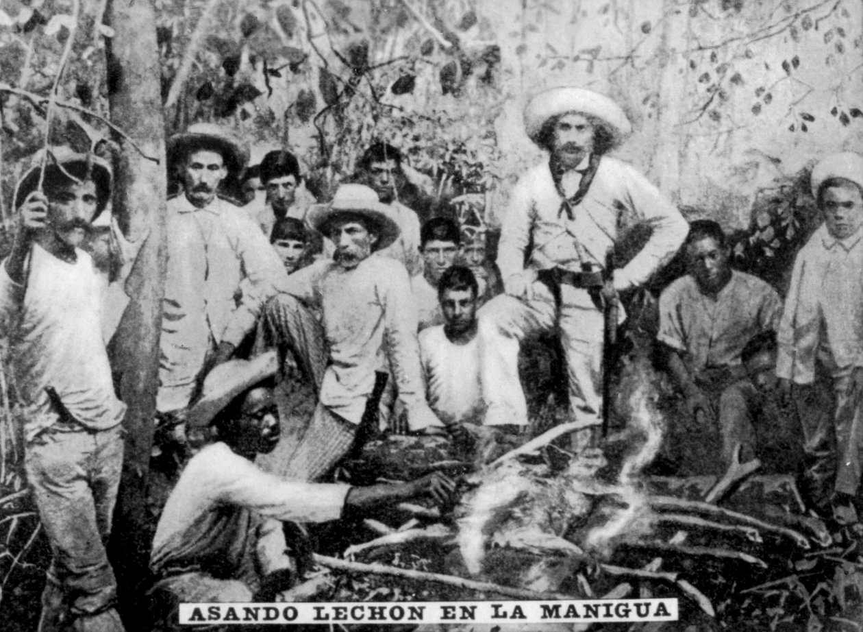 Roasting Pig in the Jungle, Cuba, c1910 by Unbekannt