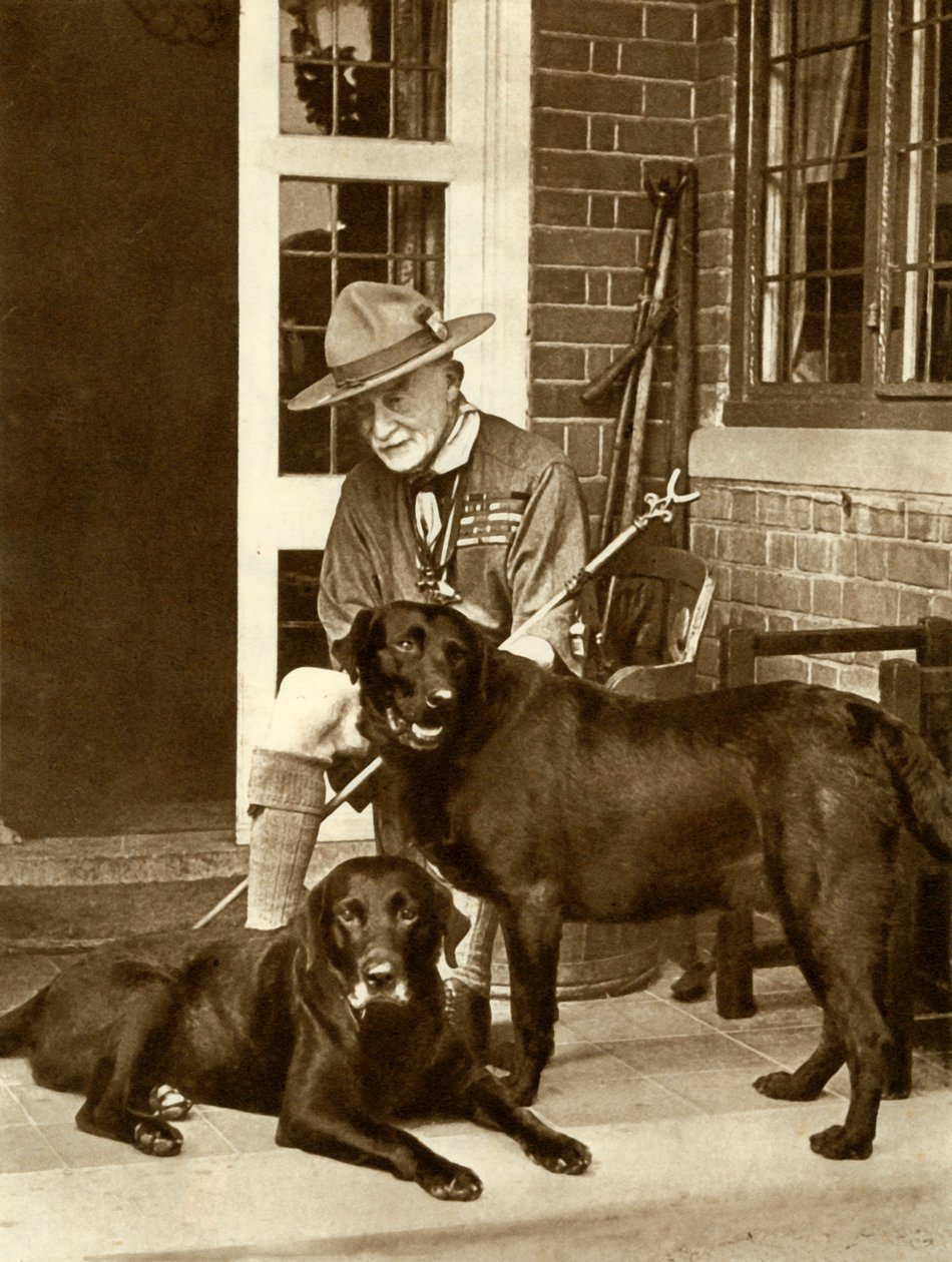 Robert Baden-Powell at Home with His Dogs, c1929, 1935 by Unbekannt