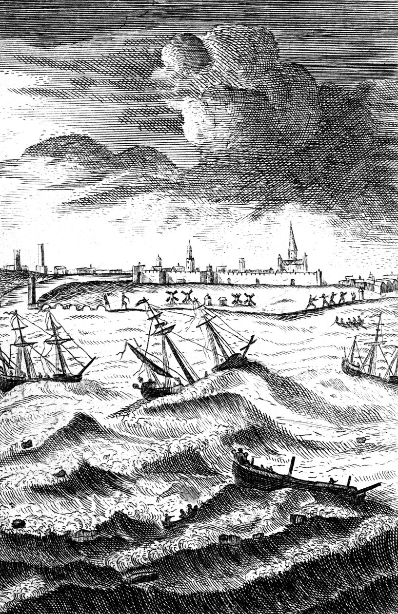 Robinson Crusoe Shipwrecked at Yarmouth, c1719 by Unbekannt