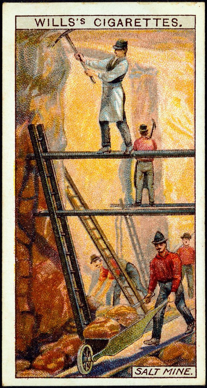 Rock Salt: Miners at work in salt mine, Wieliczka, Galicia, Poland, 20th century by Unbekannt
