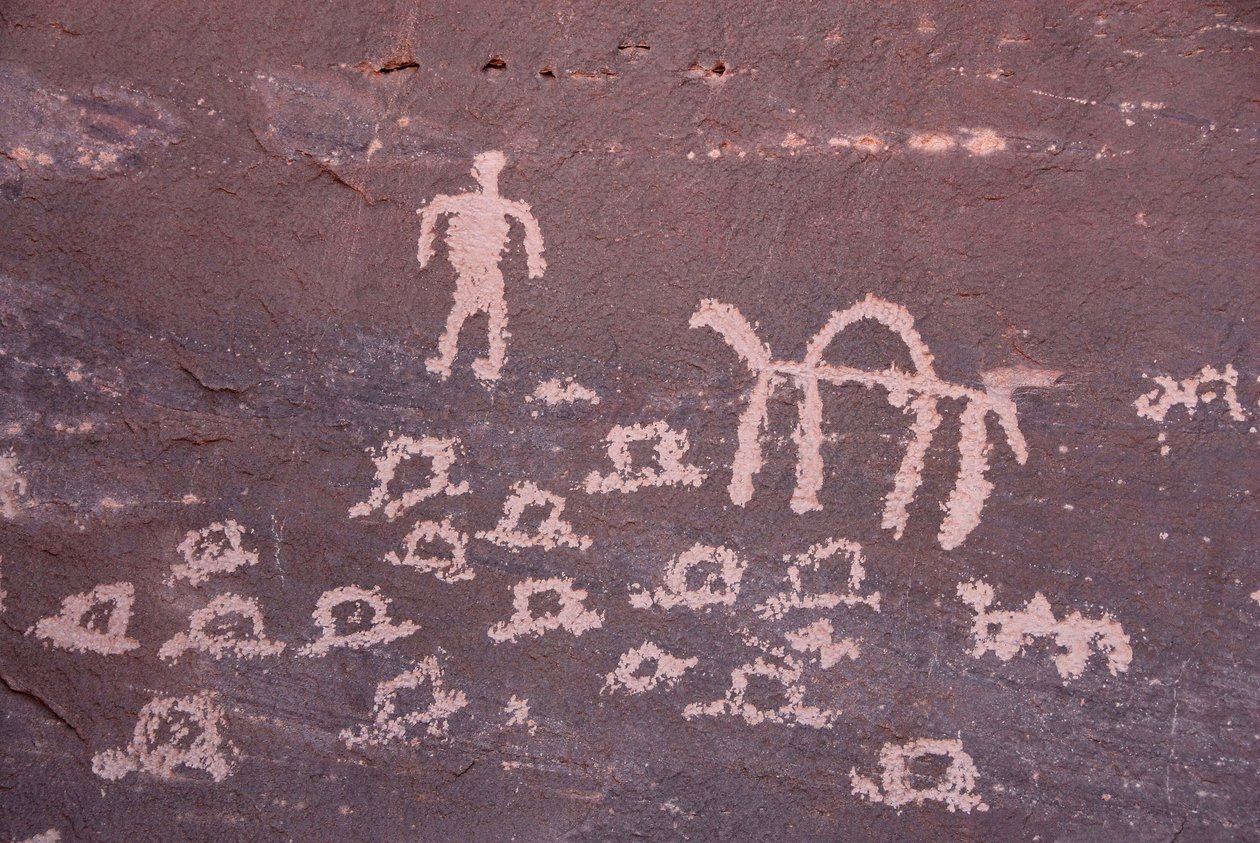 Rock paintings at Inchalt, Ghat, Libya by Unbekannt