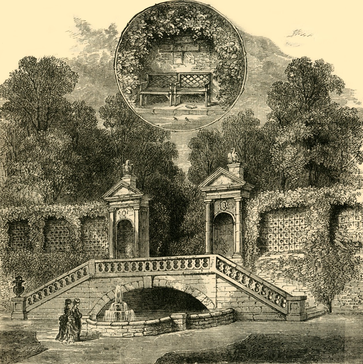 Rogers Seat and Inigo Jones Gateway, Holland House, c1876 by Unbekannt
