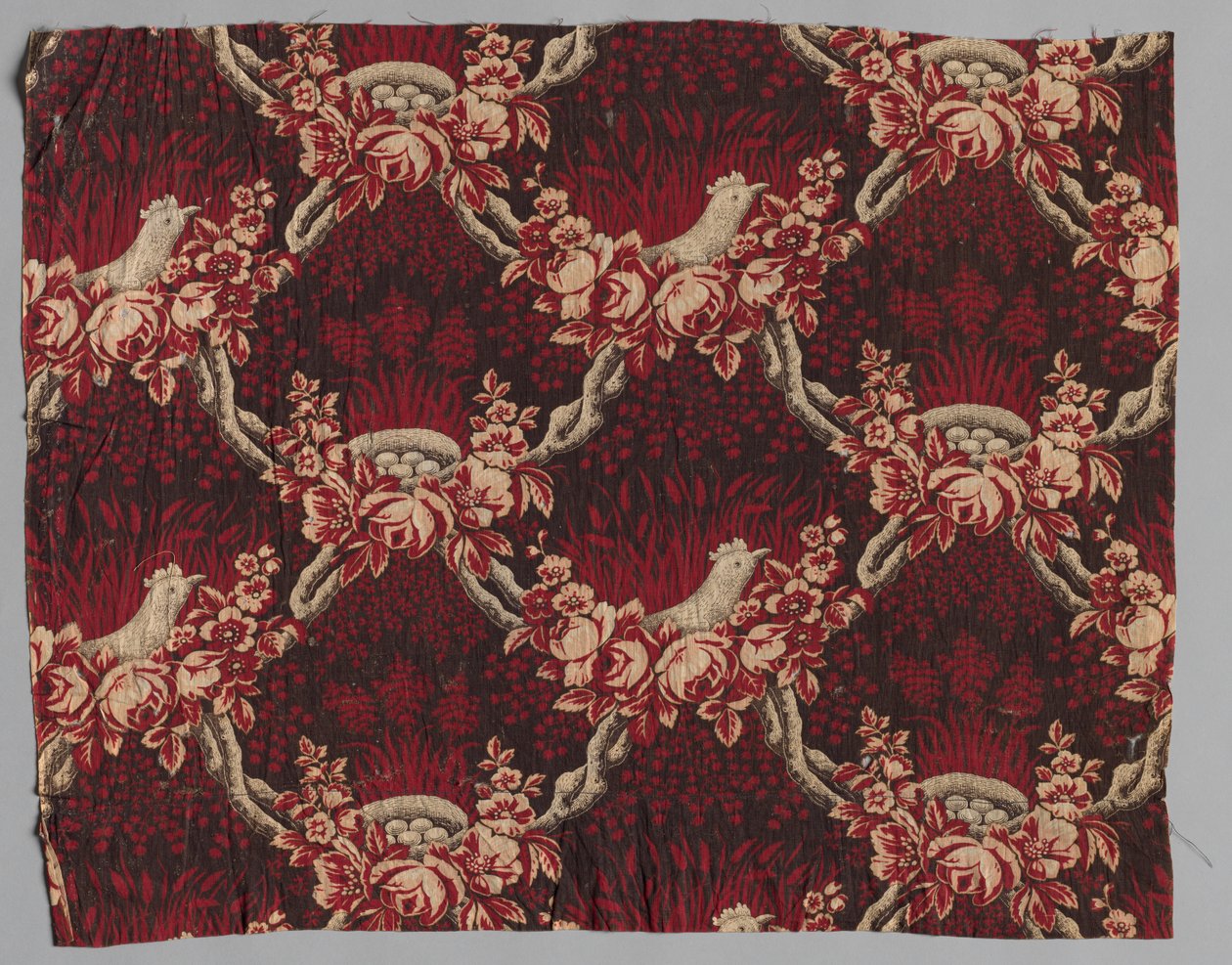 Roller Printed Cotton Textile by Unbekannt