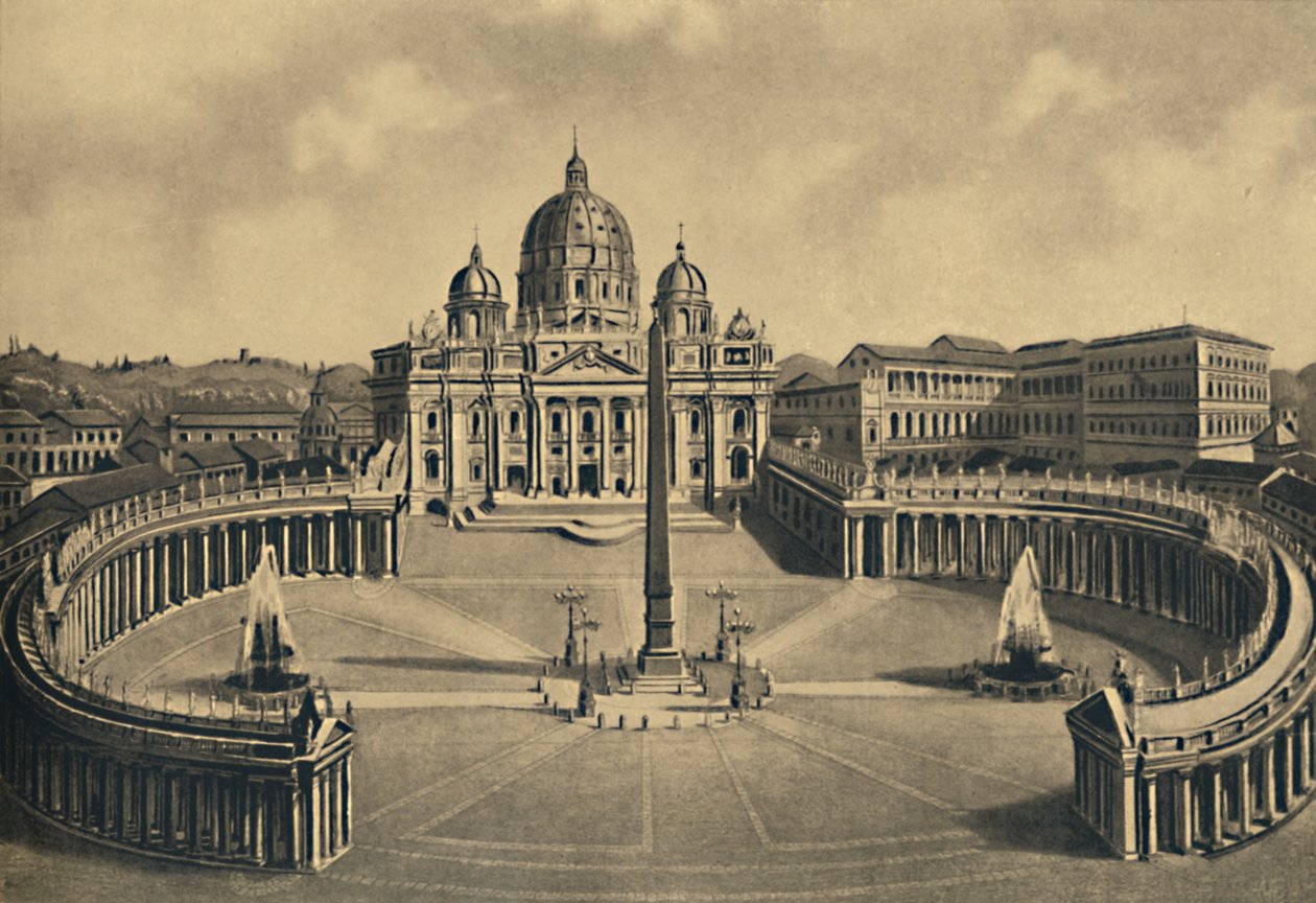 Rome - Basilica and Square of St. Peter. Vatican Palace, 1910 by Unbekannt