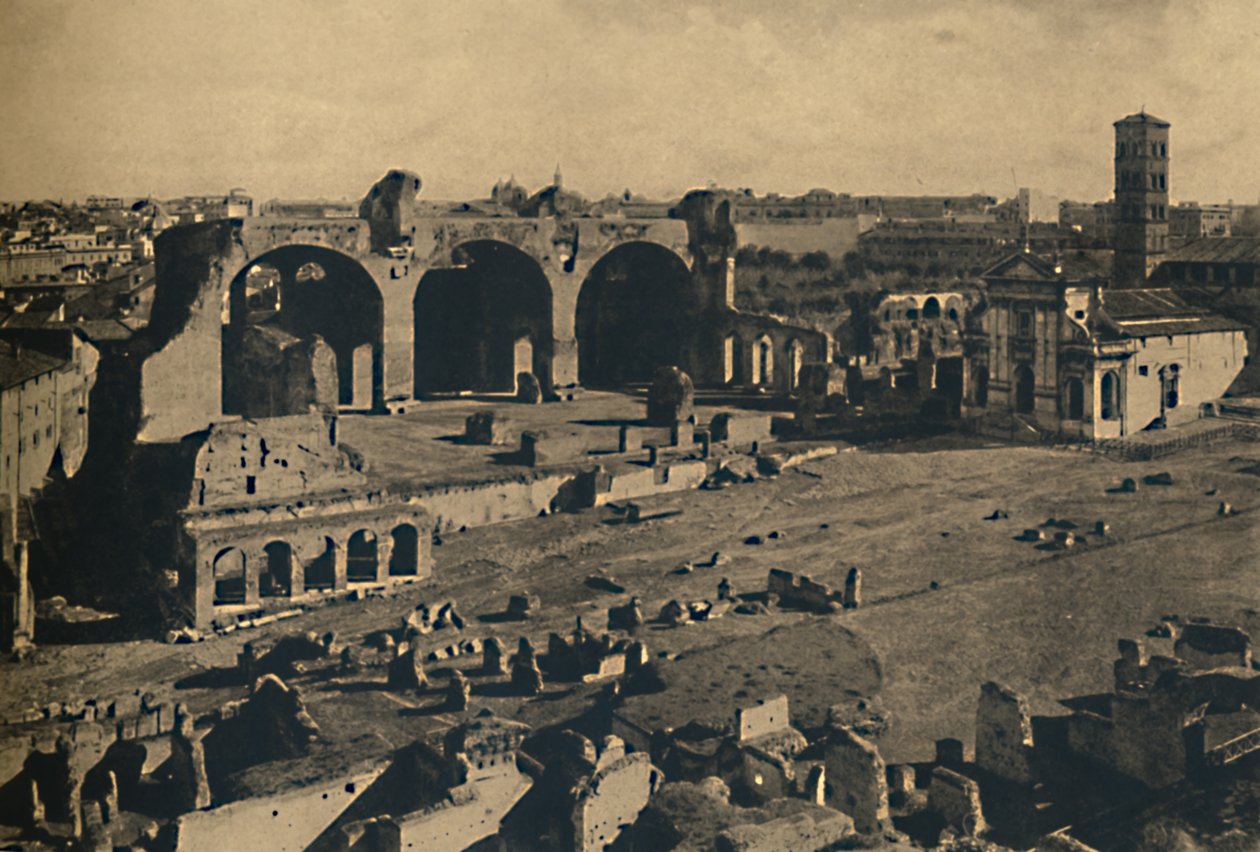 Roma - Roman Forum - Basilica of Maxentius and Church of S. Francesca Romana by Unbekannt