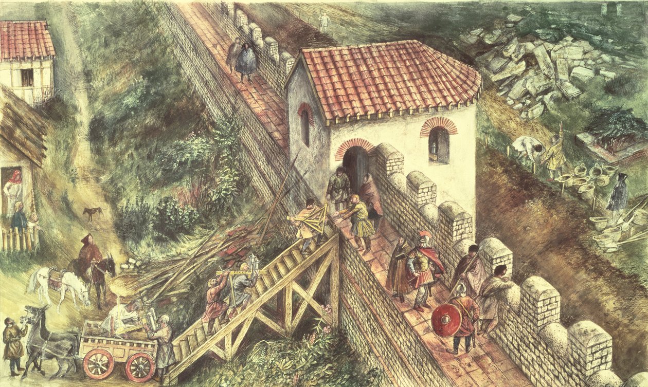 Roman Bastion on the City Wall, London, 4th Century by Unbekannt