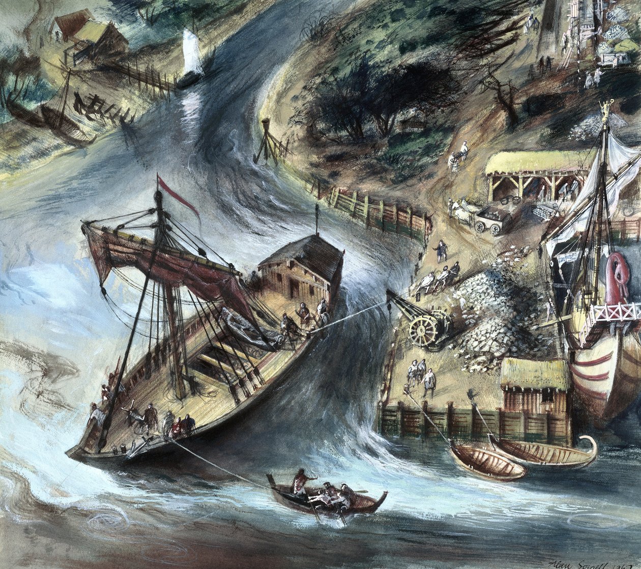 Roman Ship and Cargo, London by Unbekannt