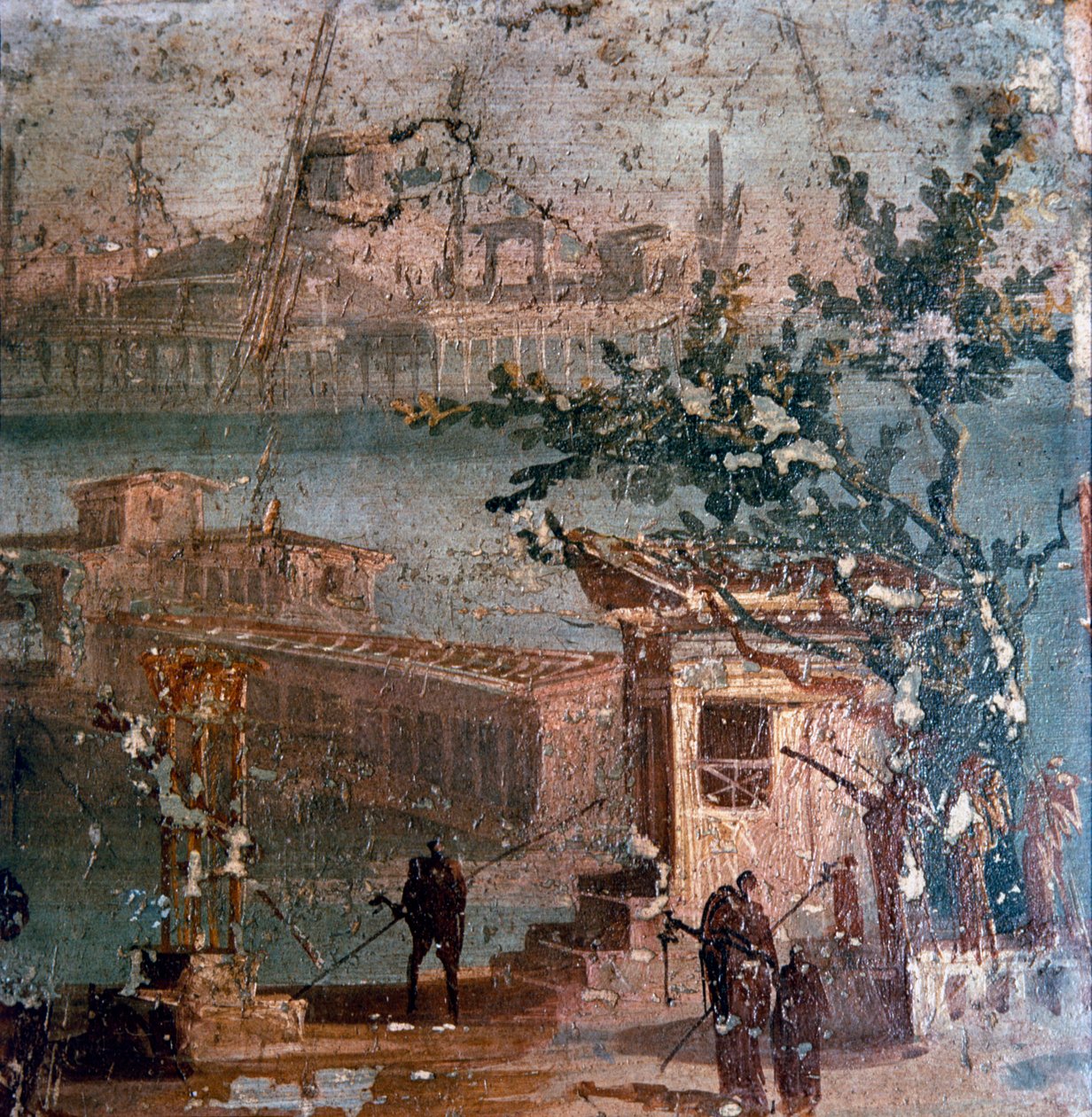 Roman wall painting of idyllic landscape, Pompeii by Unbekannt