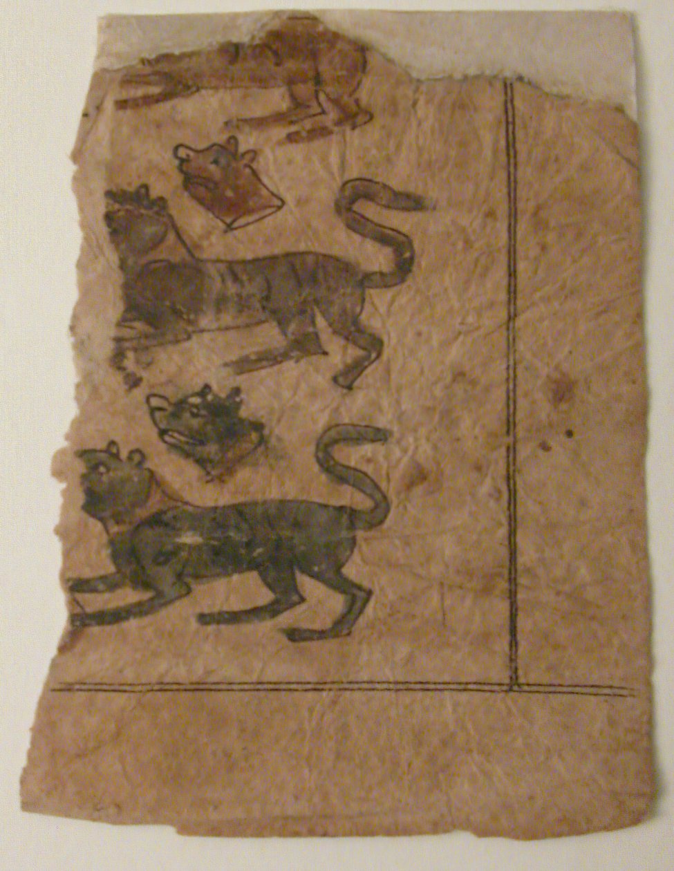 Rows of Animals Alternating with Cut-off Heads, Folio from a Manuscript by Unbekannt