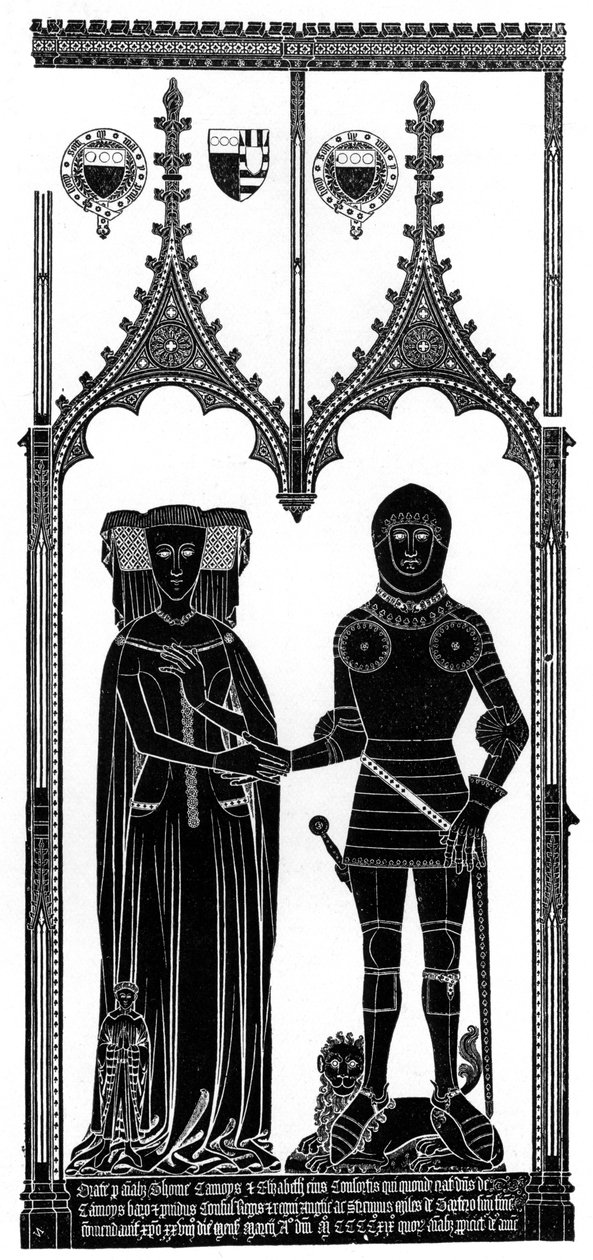 Rubbing of a Medieval Engraved Brass by Unbekannt