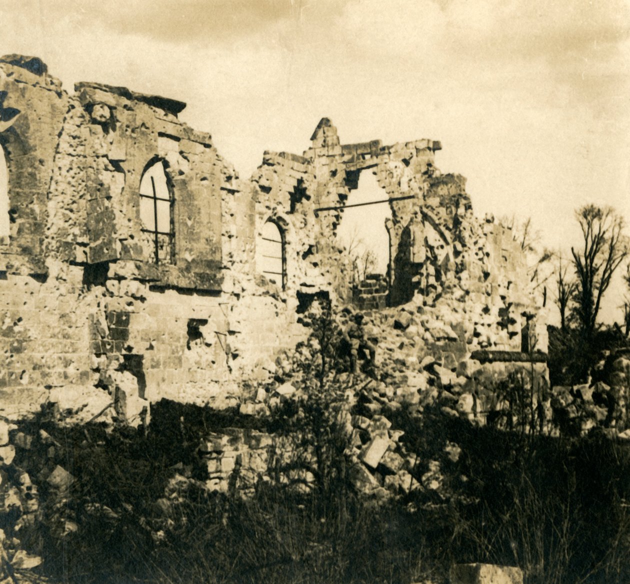 Ruined Church at Dreslincourt, Northern France by Unbekannt