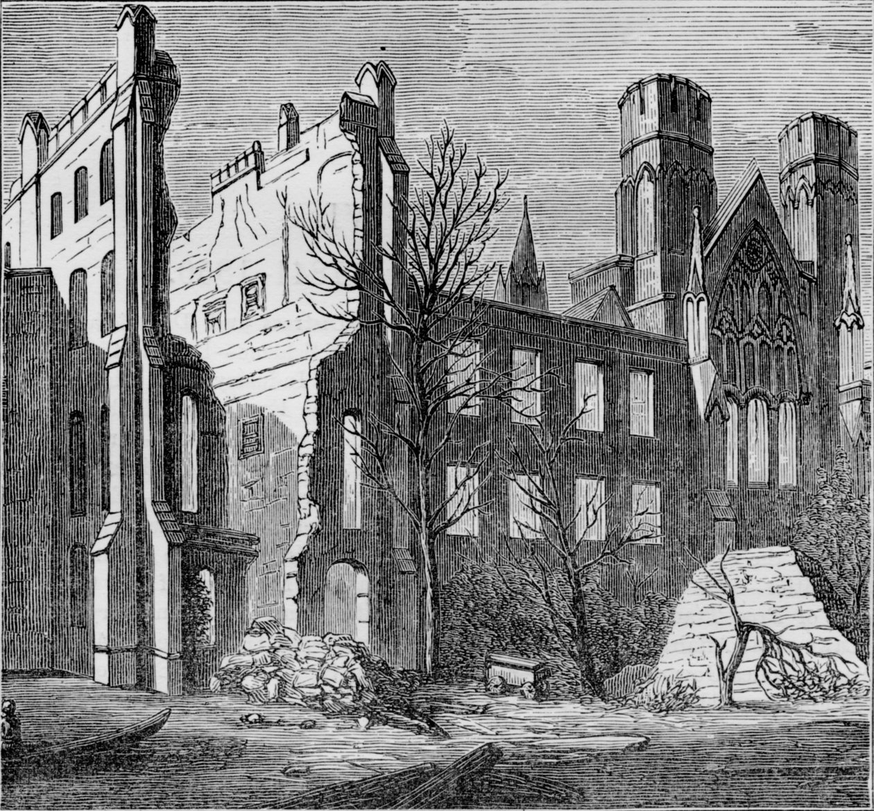 Ruins of the Houses of Parliament, After the Fire in 1834 by Unbekannt