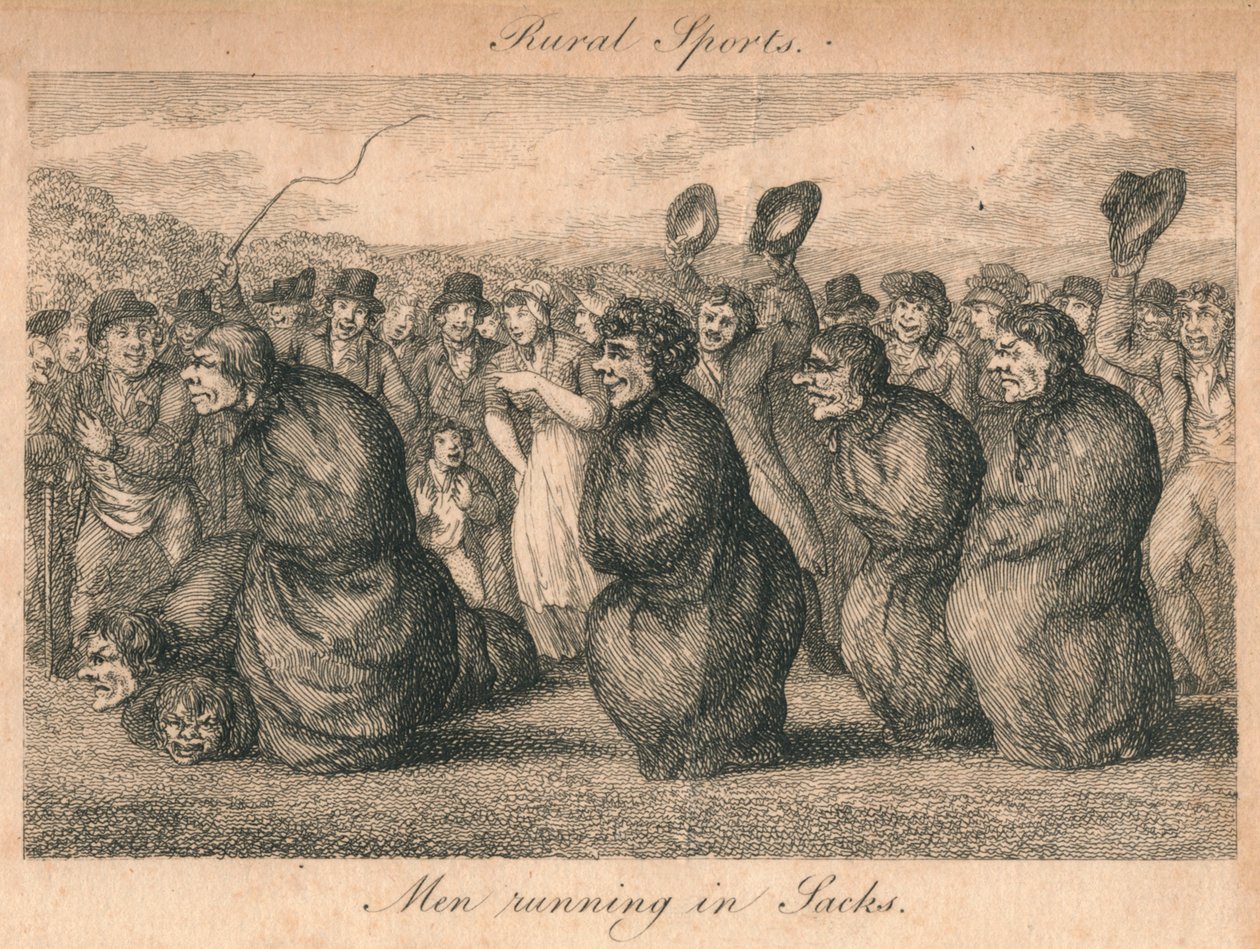 Rural Sports - Men Running in Sacks, Late 18th-Early 19th Century by Unbekannt
