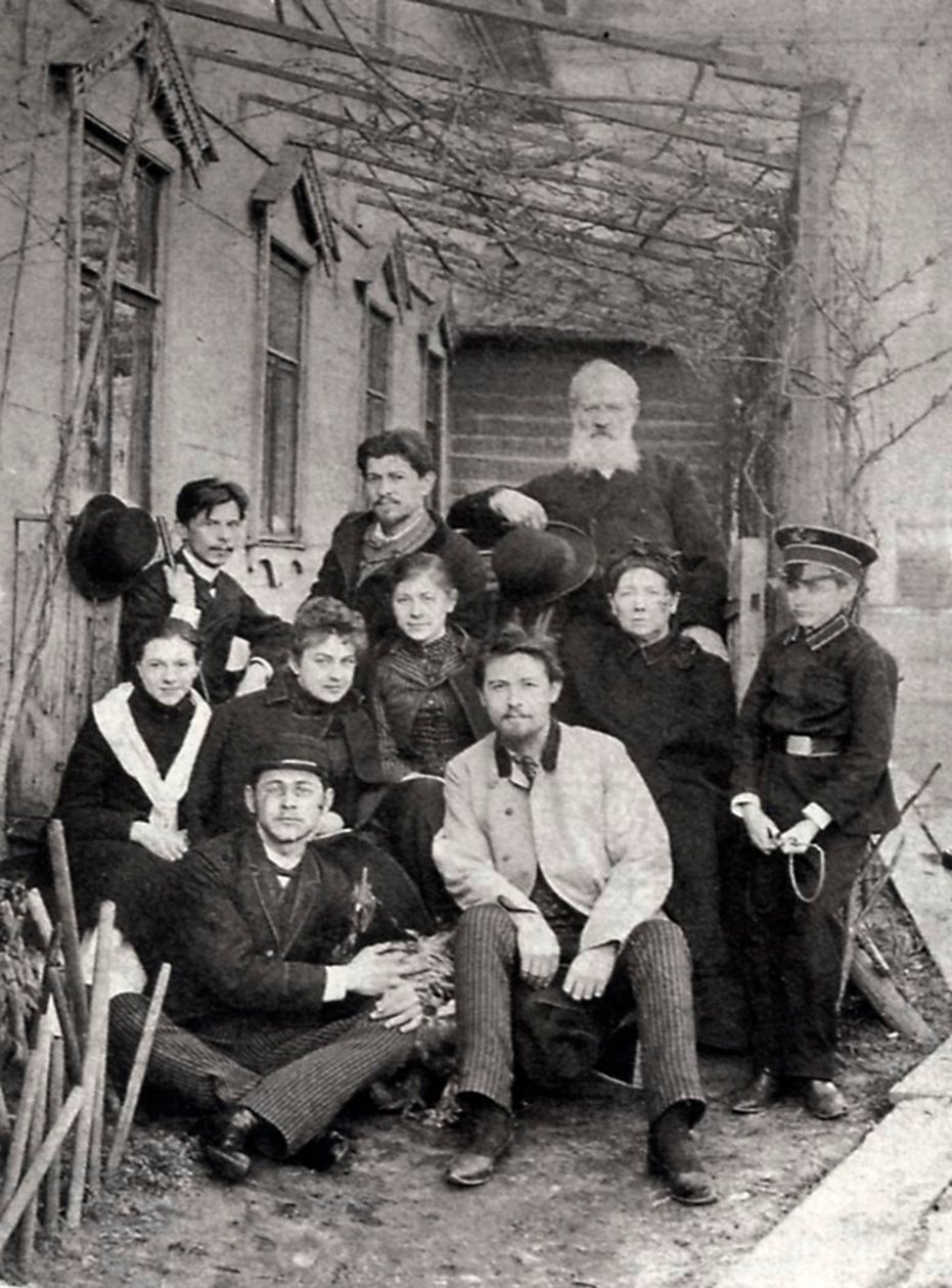 Russian author Anton Chekhov with family and friends, 1890 by Unbekannt