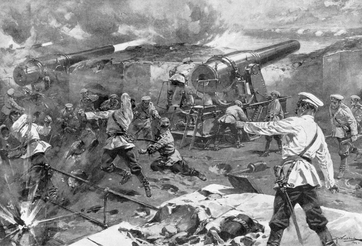 Russian Battery in Action, Russo-Japanese War by Unbekannt