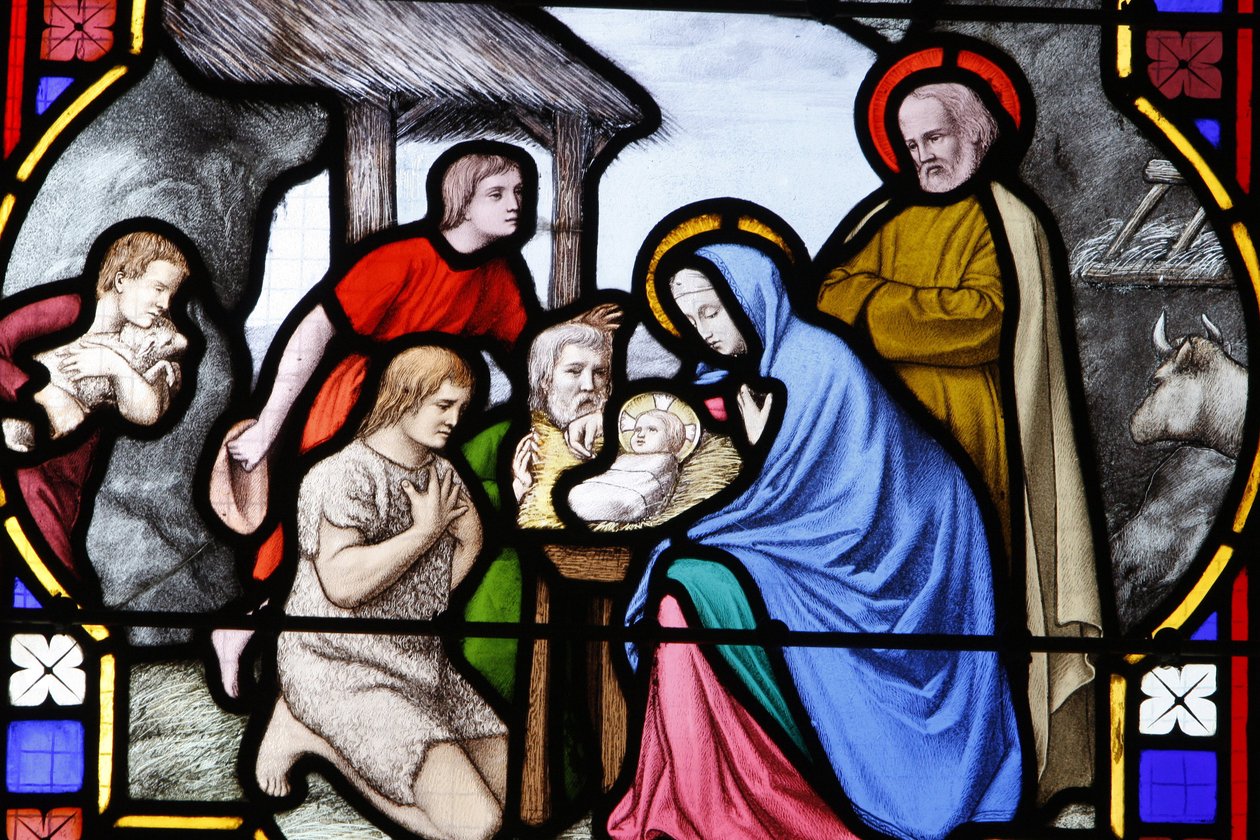 Saint-Corentin cathedral stained glass: shepherds