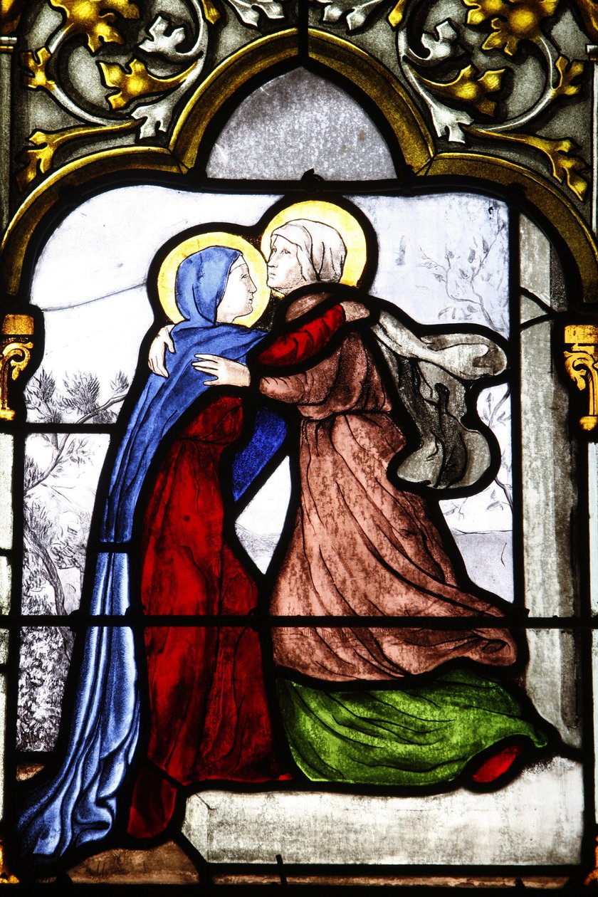 Saint-Corentin cathedral stained glass: the Visitation, Quimper, France by Unbekannt