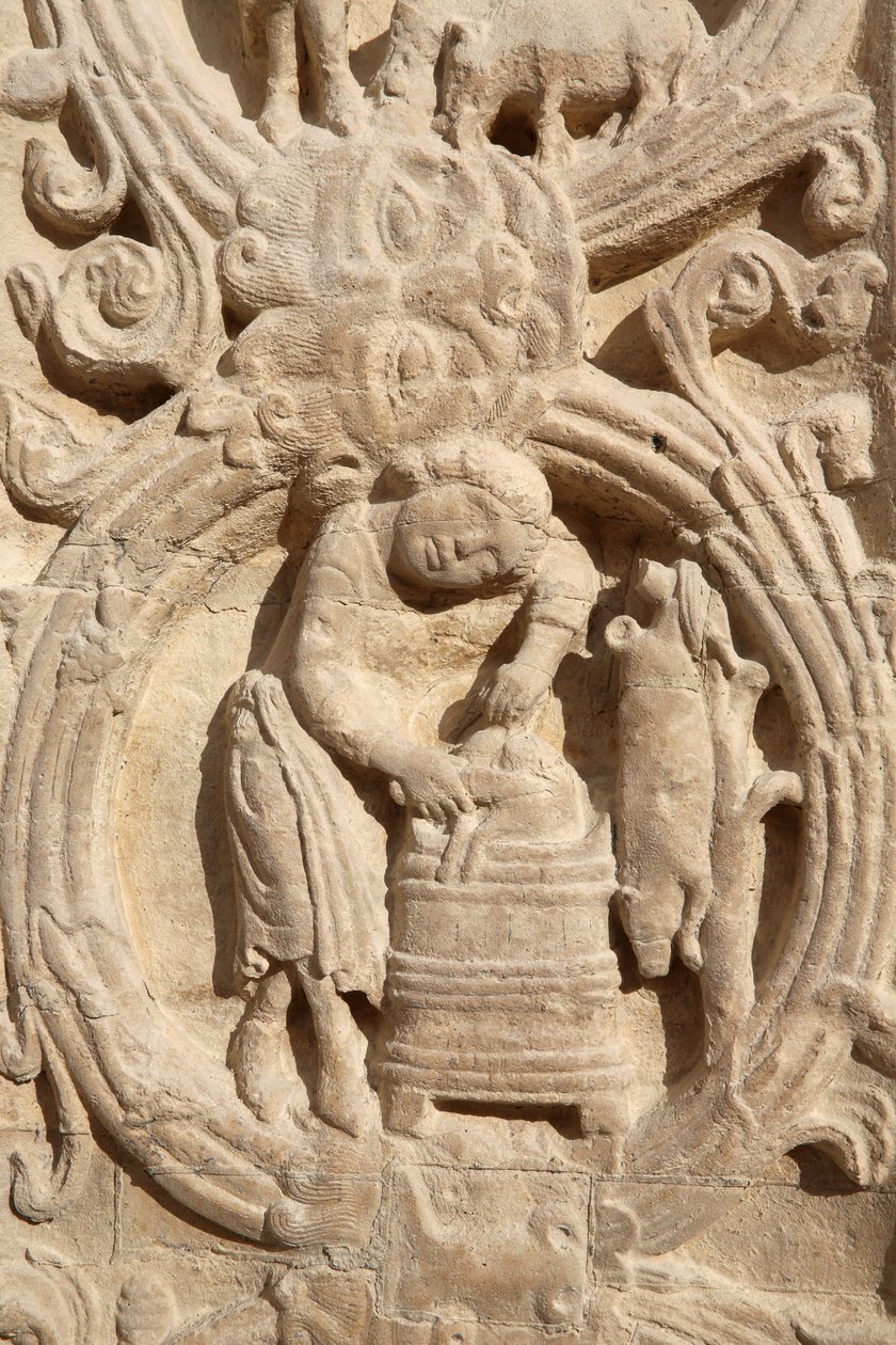 Saint Denis Basilica, Central Portal, Agricultural Calendar by Unbekannt