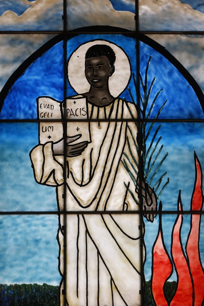 Saint Kiriwawanvu Depicted on Stained Glass, Lome, Togo by Unbekannt