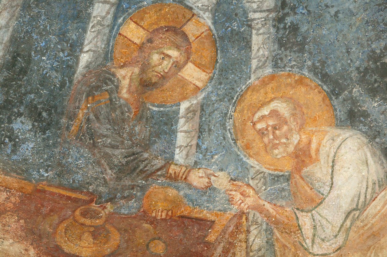Jesus with Apostle, Saint Nicholas Church Fresco, Myra, Turkey by Unbekannt