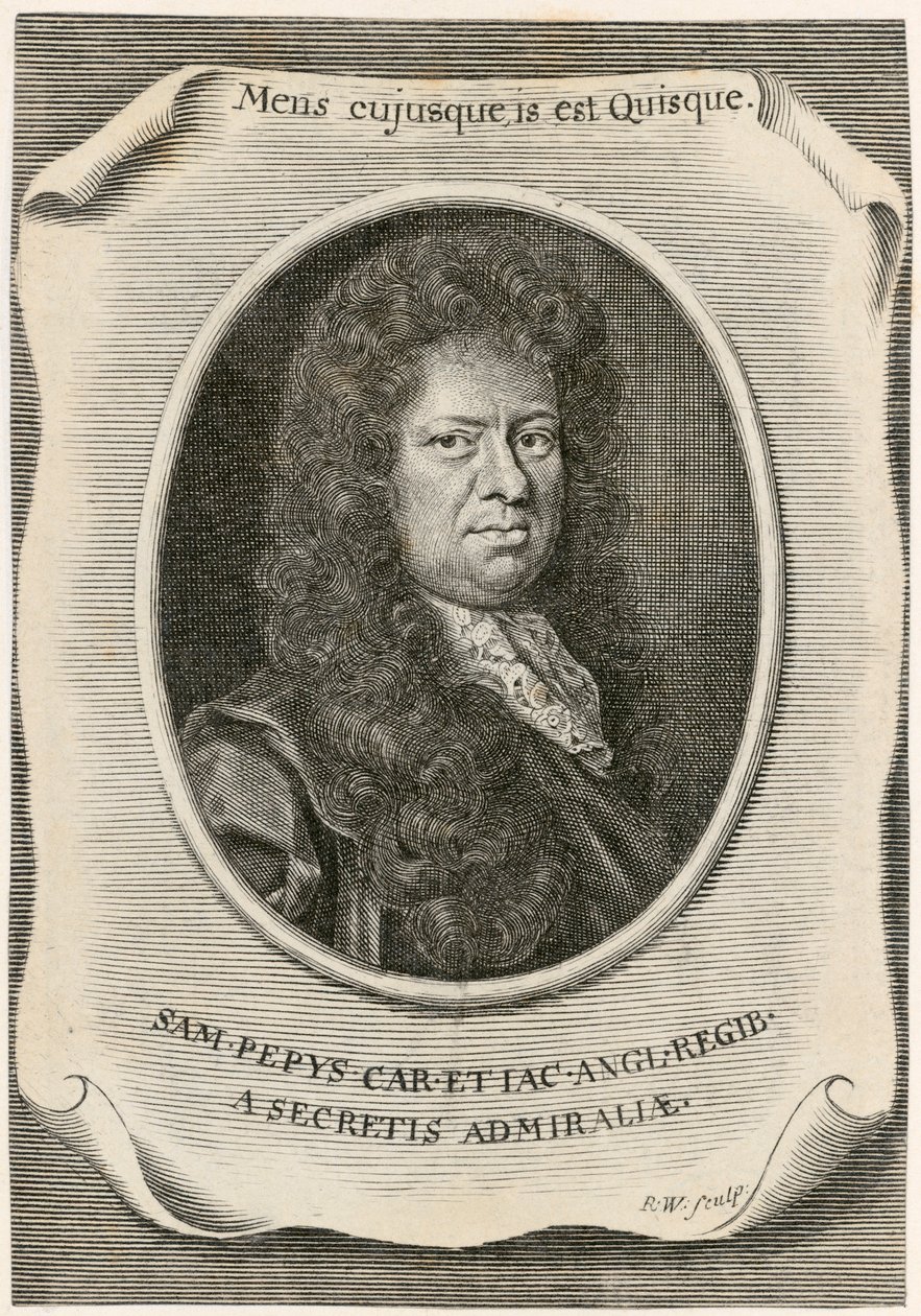 Samuel Pepys, English Clerk of the Acts to the Navy Board, and diarist, 1666 by Unbekannt