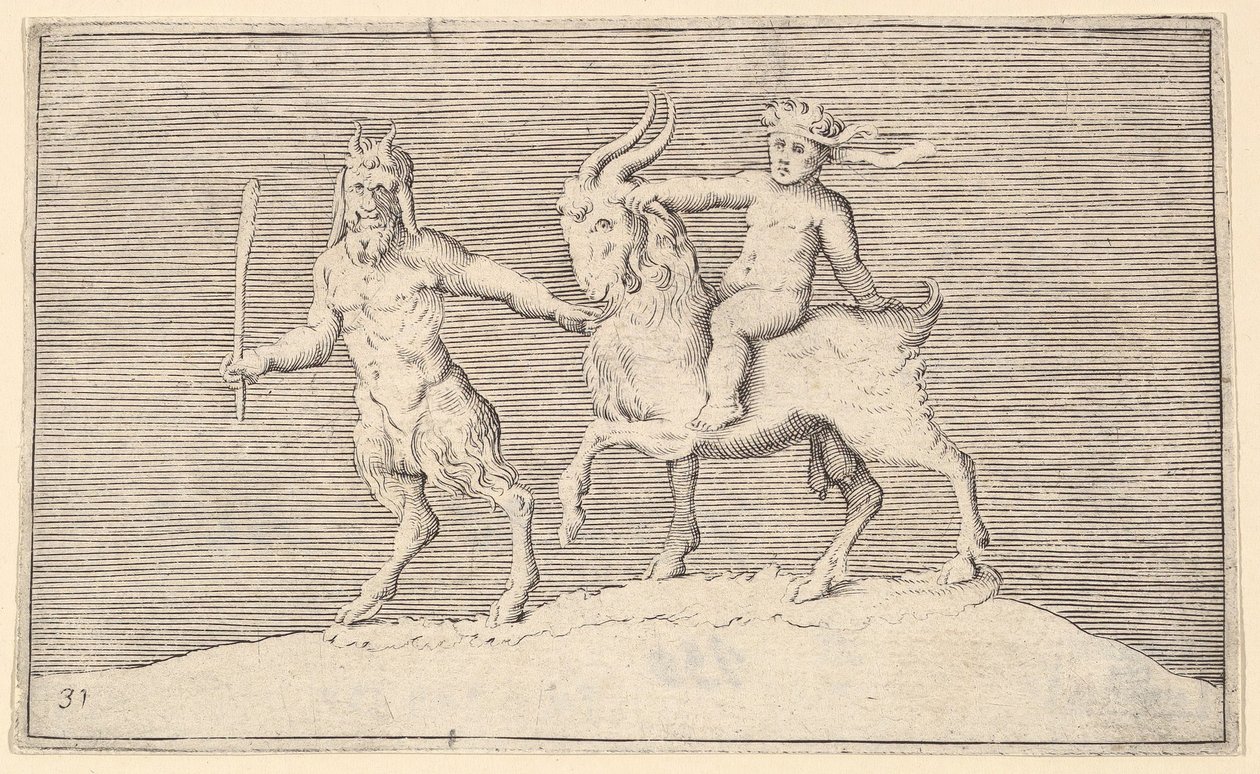 Satyr Leading Goat on which an Infant Rides by Unbekannt