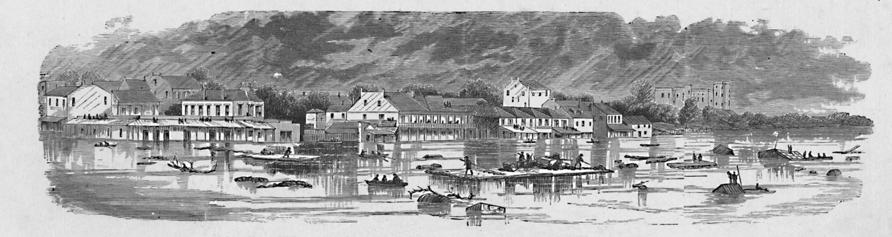 Scene at Baton Rouge during the Floods of 1874 by Unbekannt
