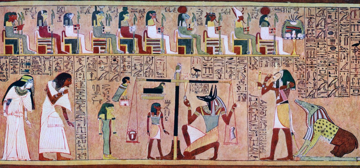 Scene from the Book of the Dead of Any, Egyptian by Unbekannt