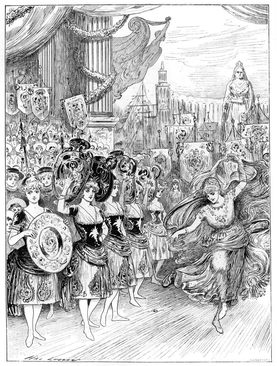 Scene from the Pantomime The Forty Thieves at Dury Lane Theatre, London by Unbekannt