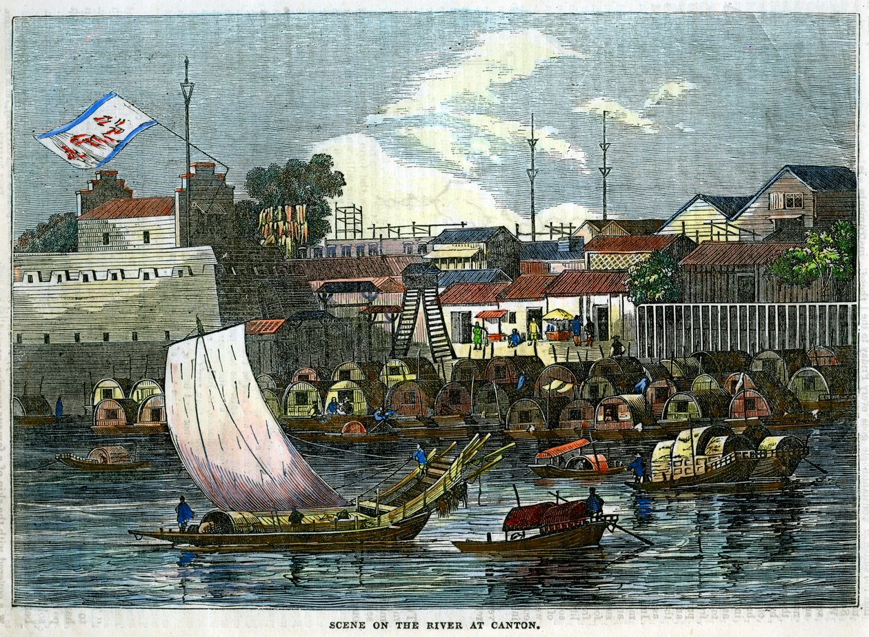 Scene on the River at Canton, China, c1840 by Unbekannt