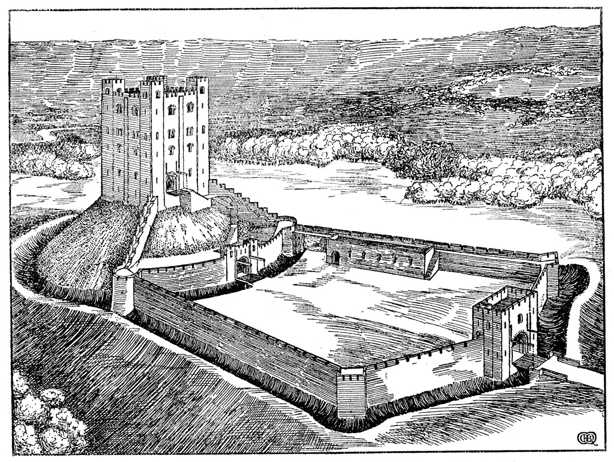 Scheme of a Norman castle based on Castle Hedingham, Essex, England by Unbekannt