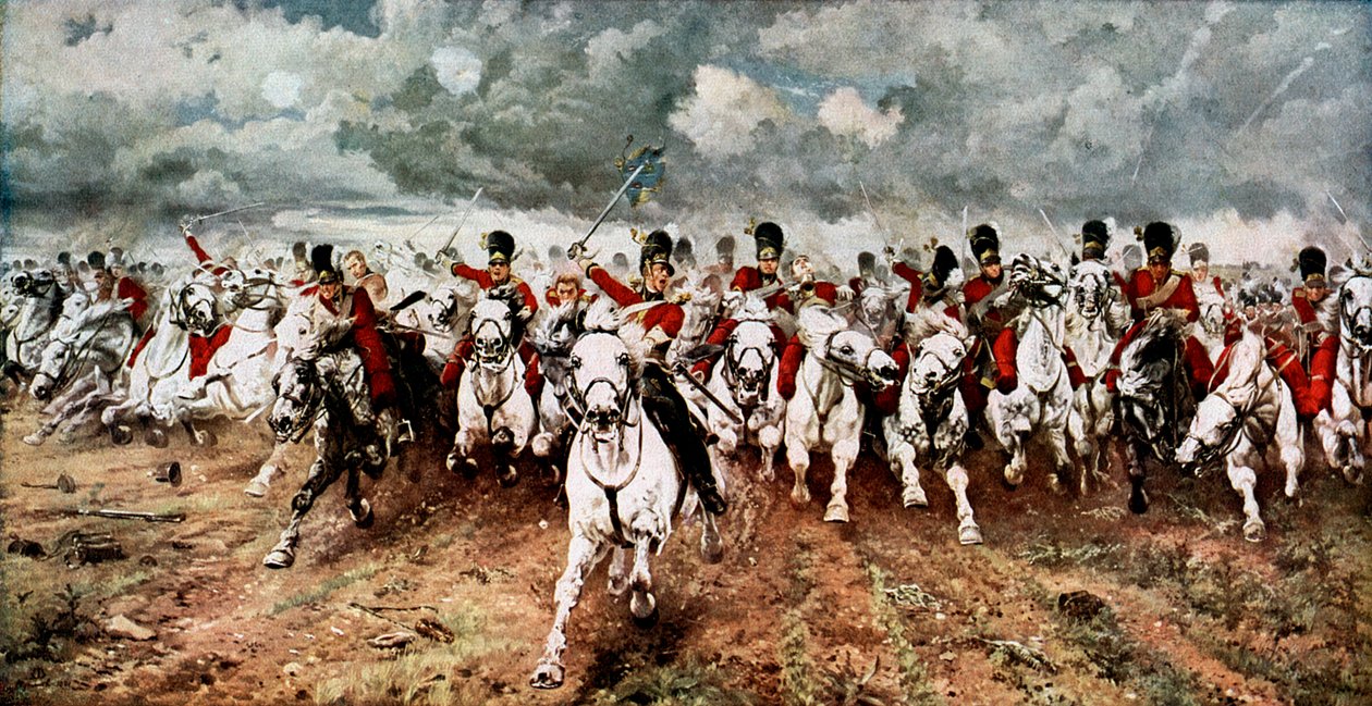 Scotland for Ever, the charge of the Scots Greys at Waterloo, 18 June 1815 by Unbekannt