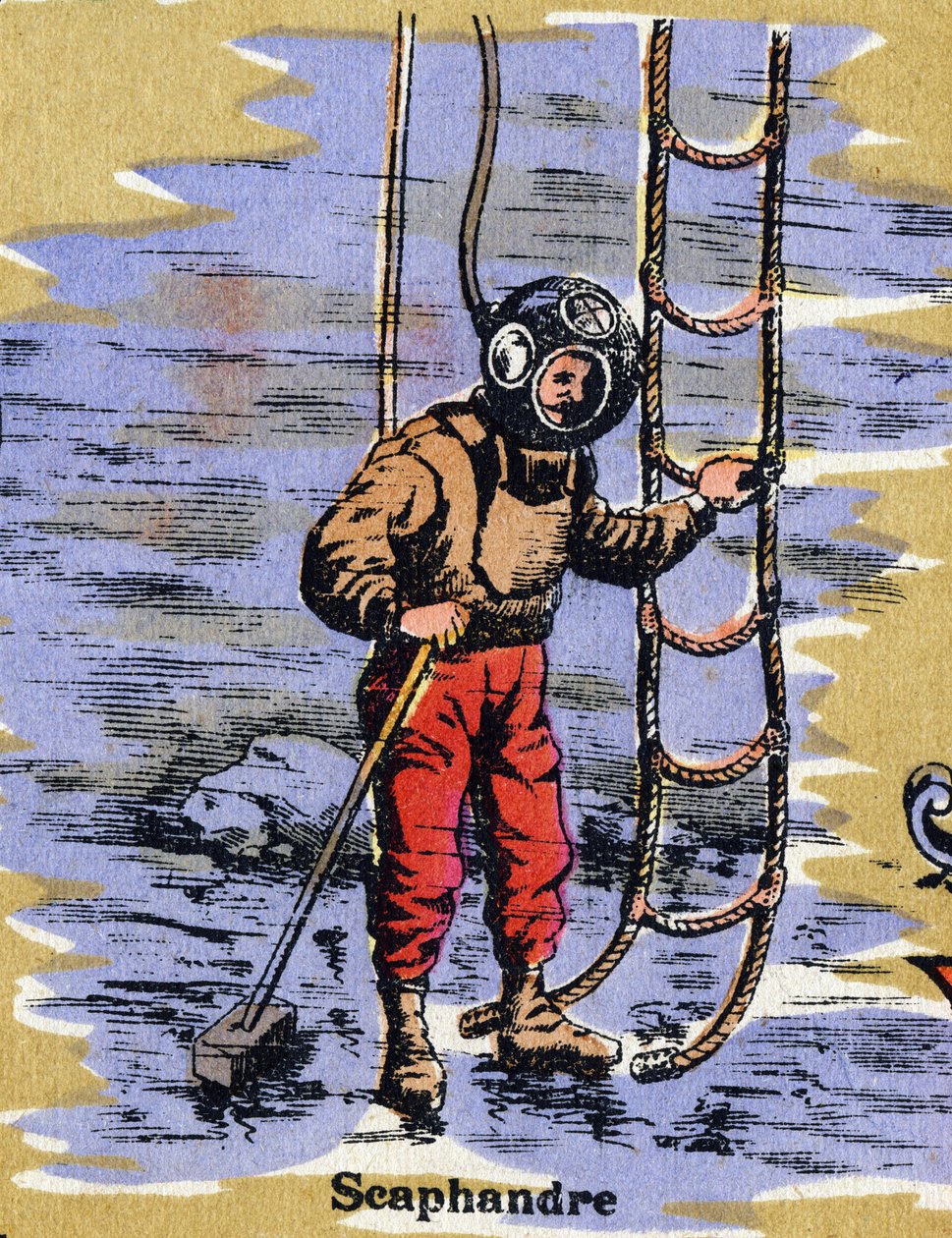 Scuba suit. Illustrated alphabet. Imageries reunited in Jarville-Nancy, beginning of the 20th century by Unbekannt
