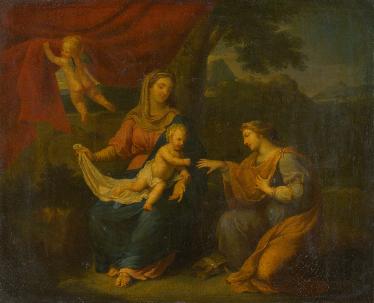 Seated Madonna with St. Catherine by Unbekannt