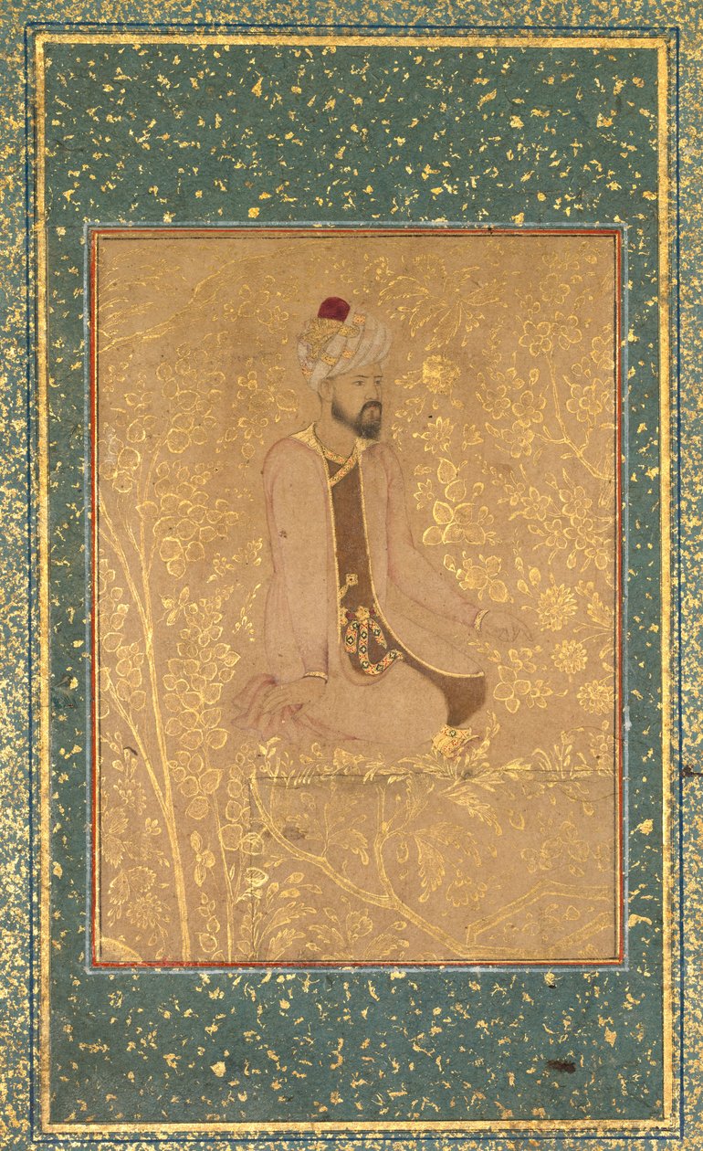 Seated Scholar, Border Fragment from the Teheran-Berlin Album by Unbekannt