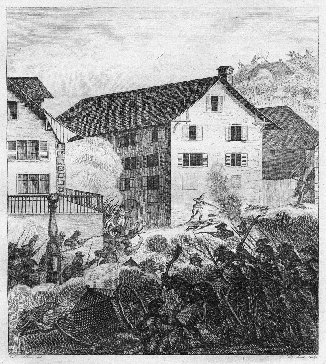 Second Battle of Zurich, Fighting Scene at the Central by Unbekannt