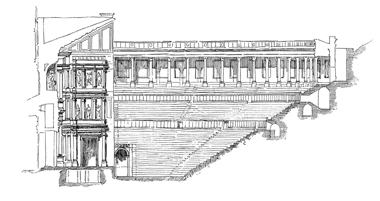 Section of the Gallo Roman Theatre at Orange, Provence, France by Unbekannt