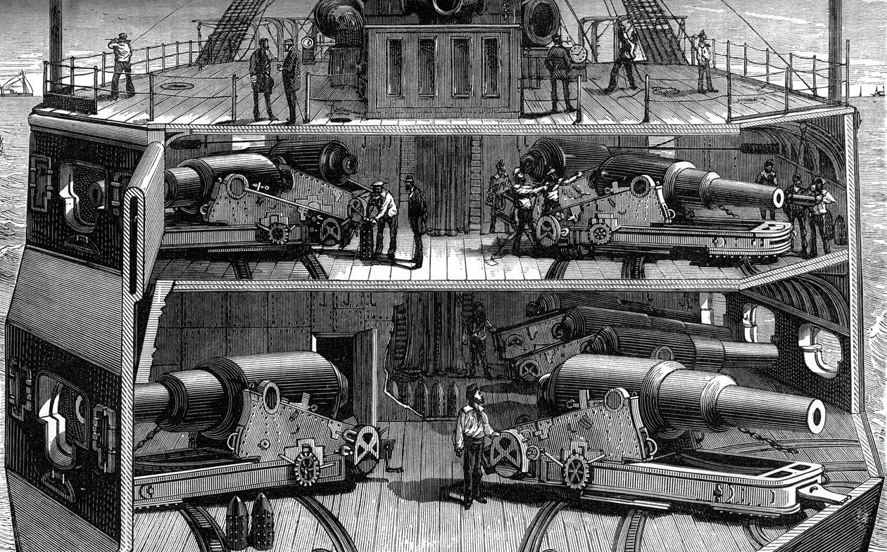 Section View of Batteries in the Ironclad Frigate Alexandra by Unbekannt