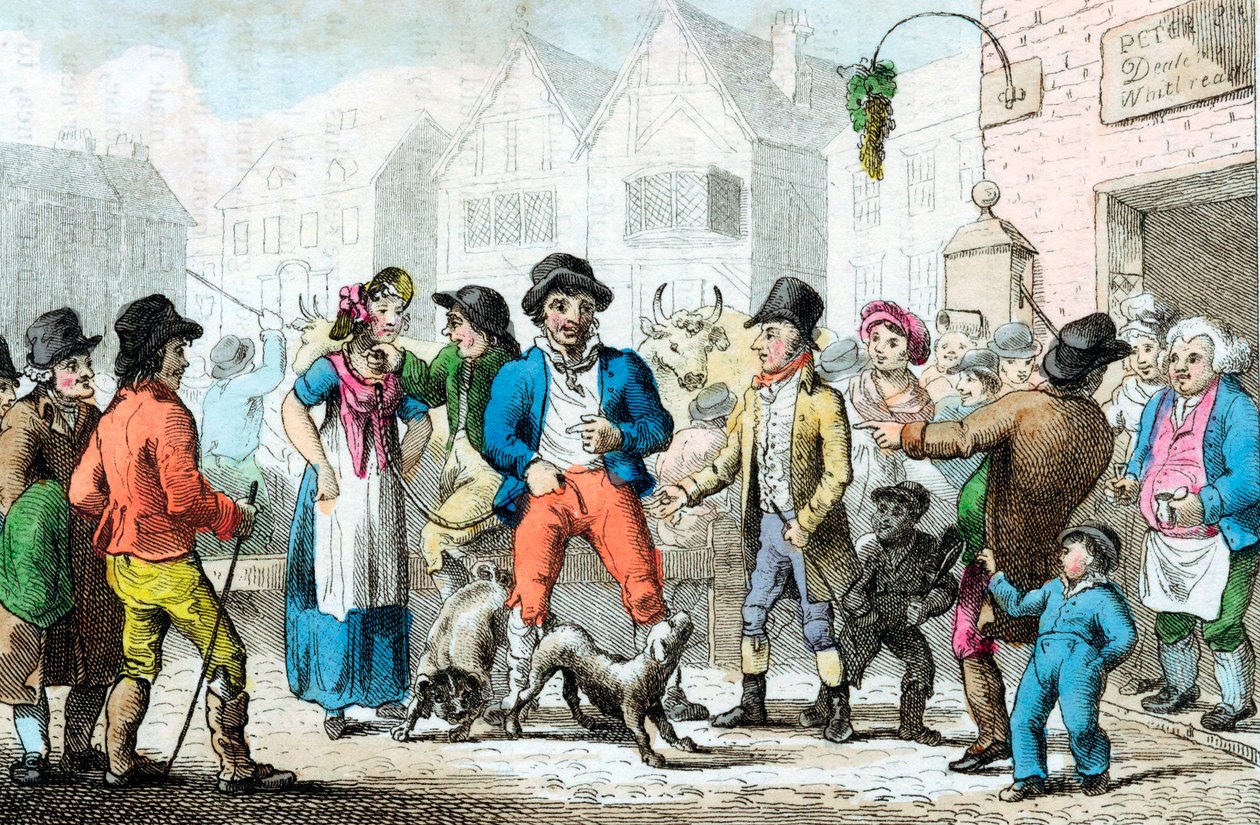 Selling a wife to the highest bidder, 1816 by Unbekannt
