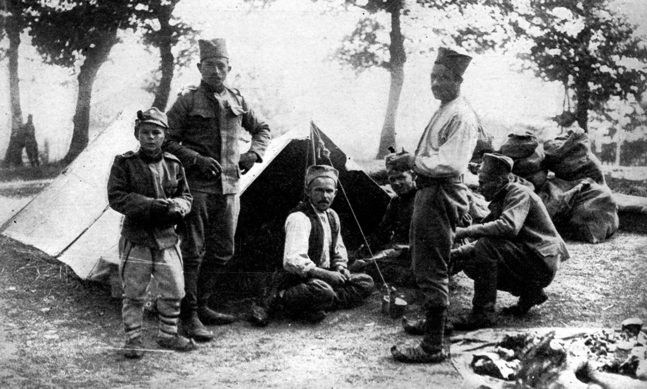 Serbian Soldiers Camping, First World War by Unbekannt