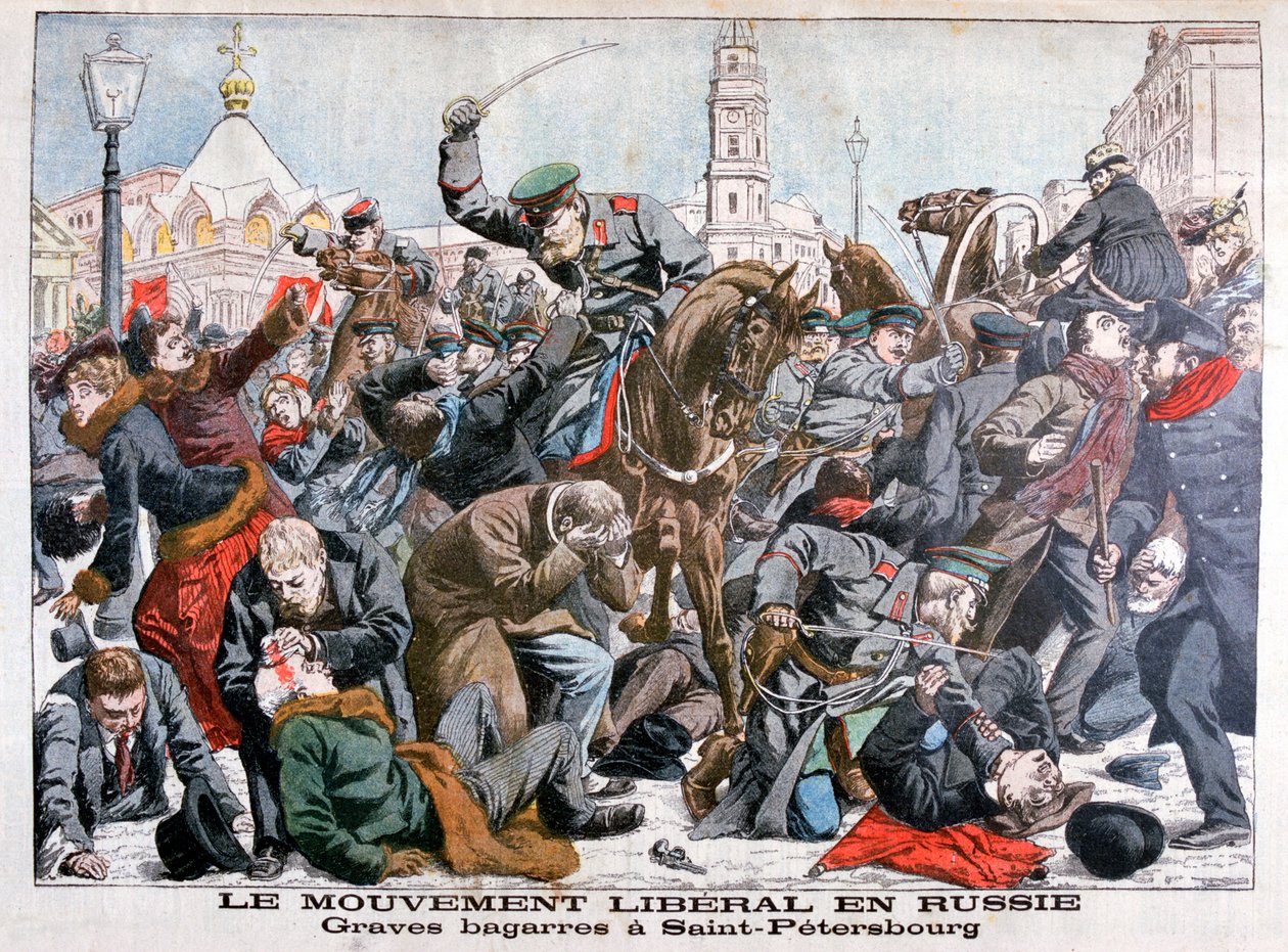 Serious Fighting by the Liberal Movement in Russia, St Petersburg by Unbekannt