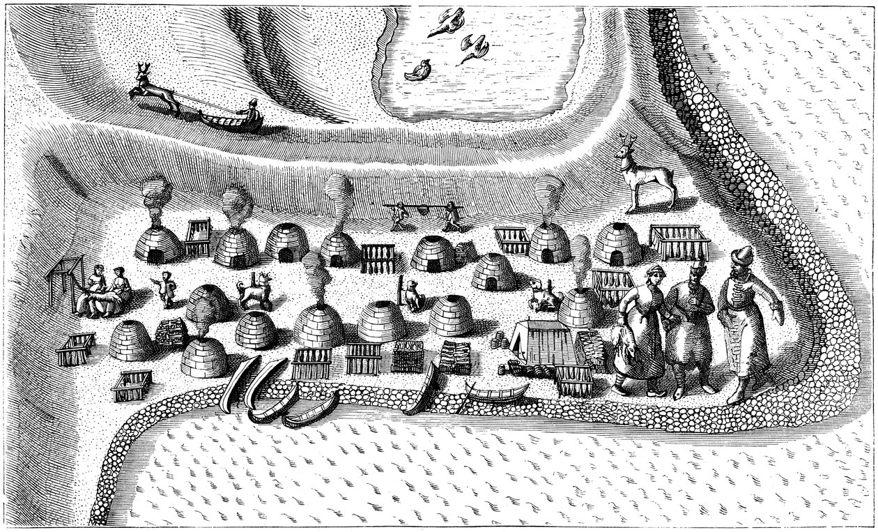 Settlement in Russian Lapland, 1594 by Unbekannt