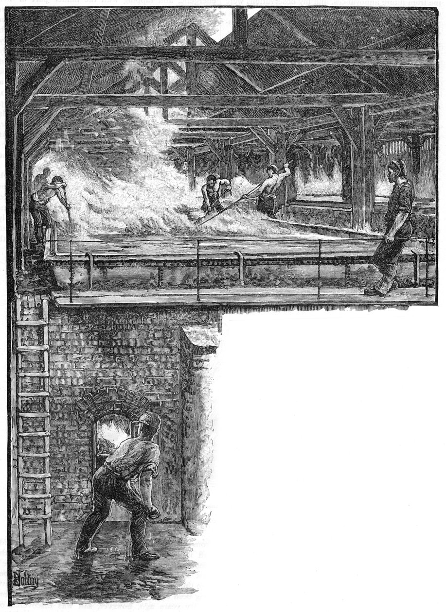 Shovelling Salt at South Durham Salt Works by Unbekannt