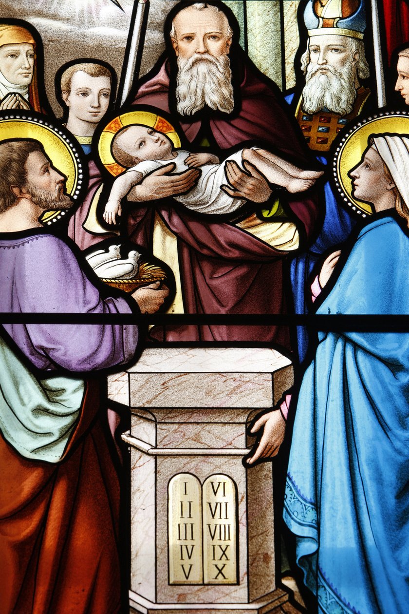 Shrine of Our Lady of La Salette Stained Glass Window Presentation of Jesus at the Temple, La Salette, France by Unbekannt