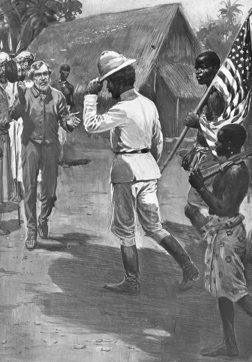 Sir Henry Morton Stanley meets David Livingstone, Africa, 1871 by Unbekannt