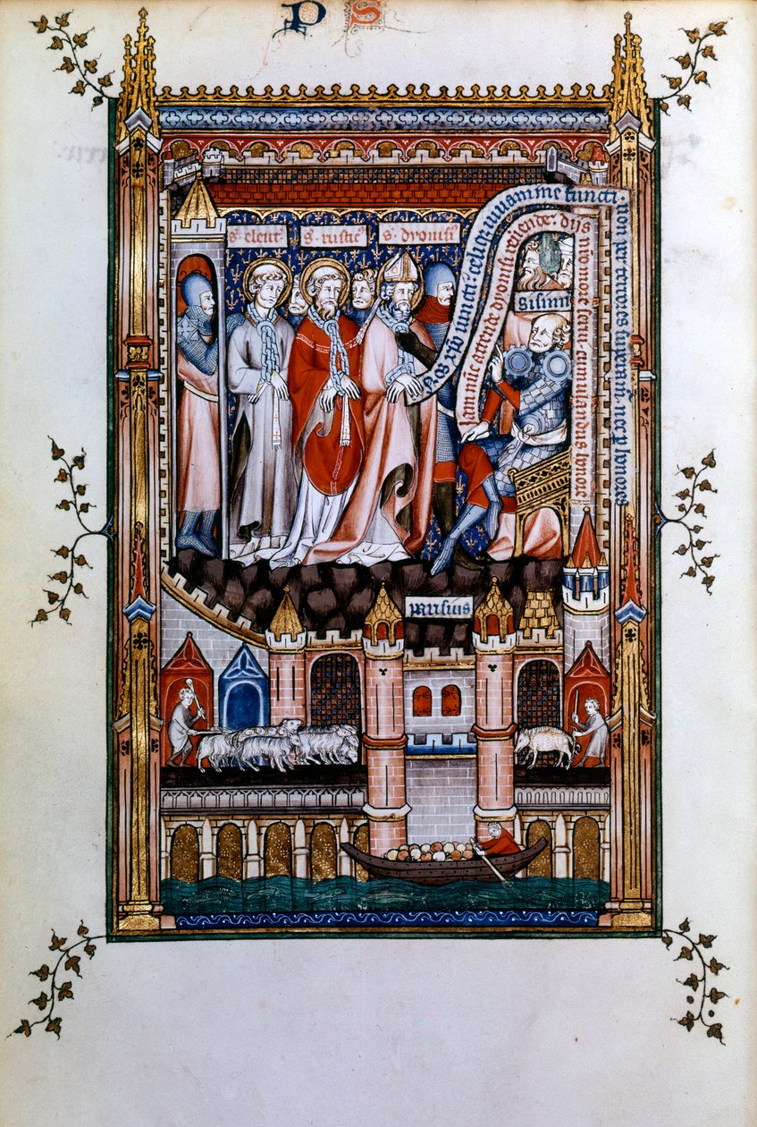 Sisinnius exhorts St Denis to renounce his faith, 1317 by Unbekannt