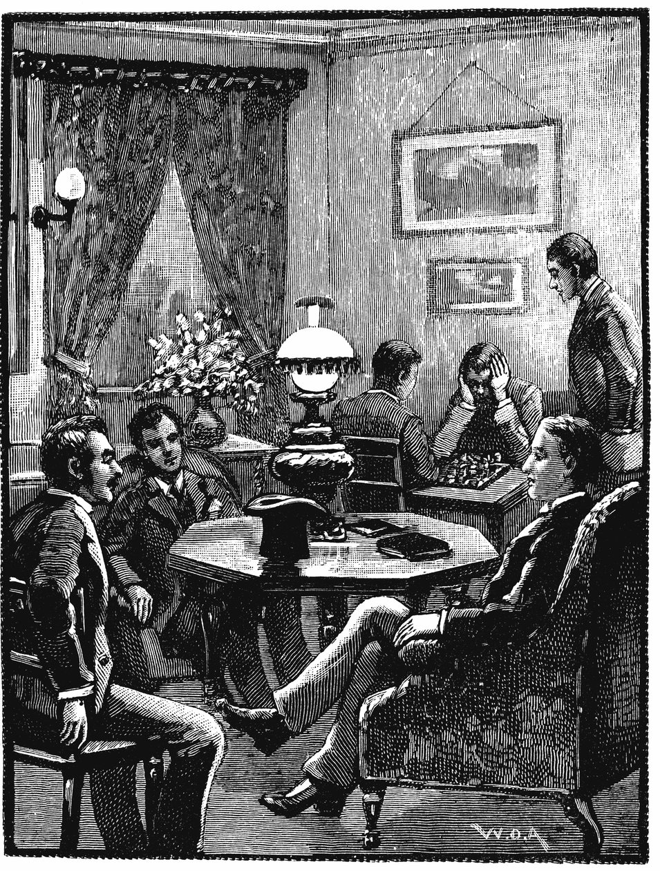 Sitting room at YMCA, Exeter Hall, London, 1887 by Unbekannt