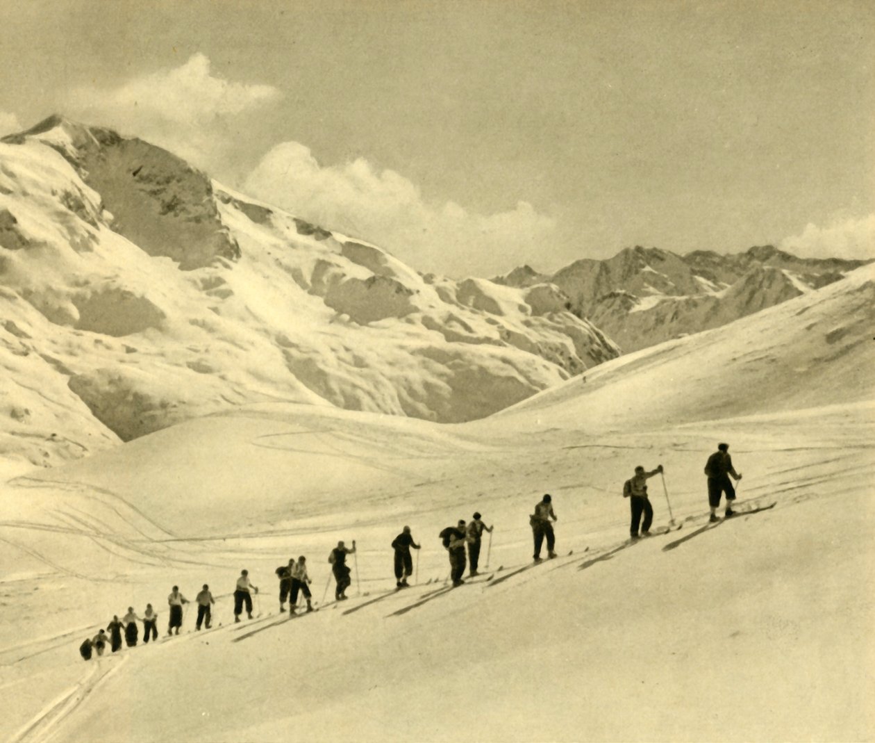Skiing lesson, Arlberg, Austria by Unbekannt